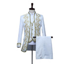 Men's 3-Piece White Vintage Court Performance Set with Gold Trim