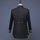 Men's 3-Piece Black Vintage Court Performance Set with Gold Trim