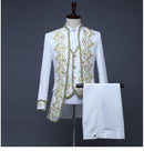 Men's 3-Piece White Vintage Court Performance Set with Gold Trim