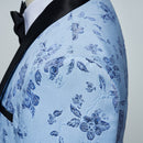 Traje de tres piezas de jacquard con cuello de fruta verde