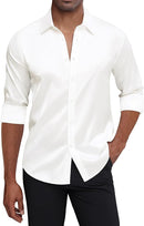 Men's Silk Satin Long Sleeve Shirt 2 Color