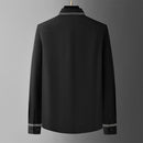 Men's Black Shirt With Line Embroidery