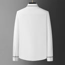 Men's White Shirt With Line Embroidery