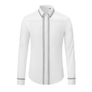 Men's White Shirt With Line Embroidery