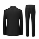 Black Satin Peak Lapel Double-Breasted Tuxedo (2-Piece)