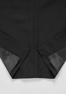 Black Satin Peak Lapel Double-Breasted Tuxedo (2-Piece)
