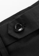 Black Satin Peak Lapel Double-Breasted Tuxedo (2-Piece)