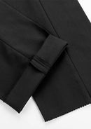 Black Satin Peak Lapel Double-Breasted Tuxedo (2-Piece)
