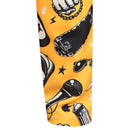 Costume de festival de musique tendance pour homme, jaune vif, à motifs de crânes