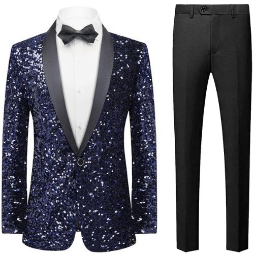 Full Sequin Navy Jacket