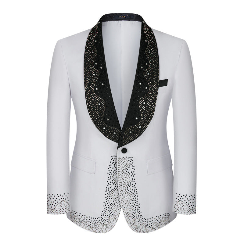 Rhinestone Wedding White Tuxedo - 2