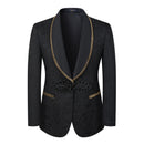 Floral Jacquard Black Tuxedo - 2