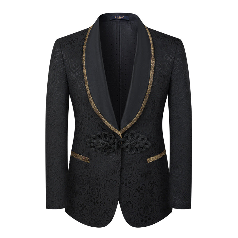  Floral Jacquard Black Tuxedo - 2