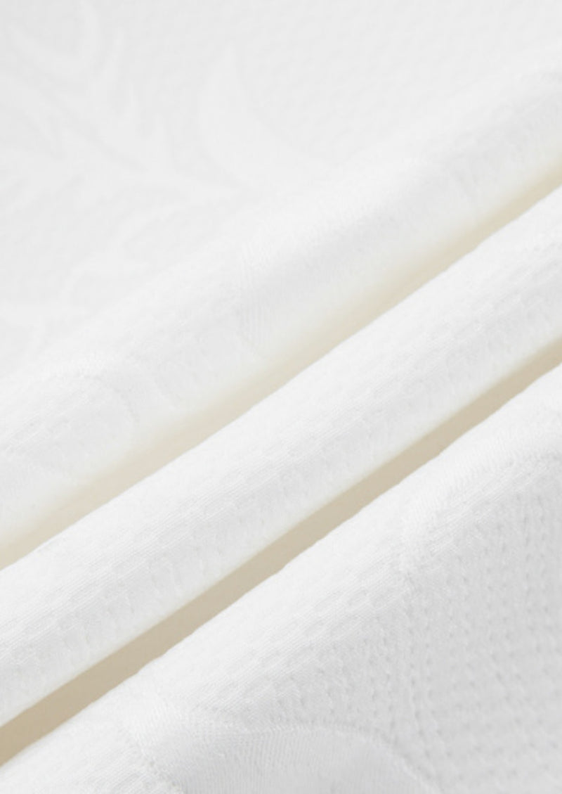 Men’s White 2-Piece Jacquard Embroidered Tuxedo Set with Diamond Shawl Collar