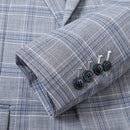 Plaid Greyish Blue Suit details - 1