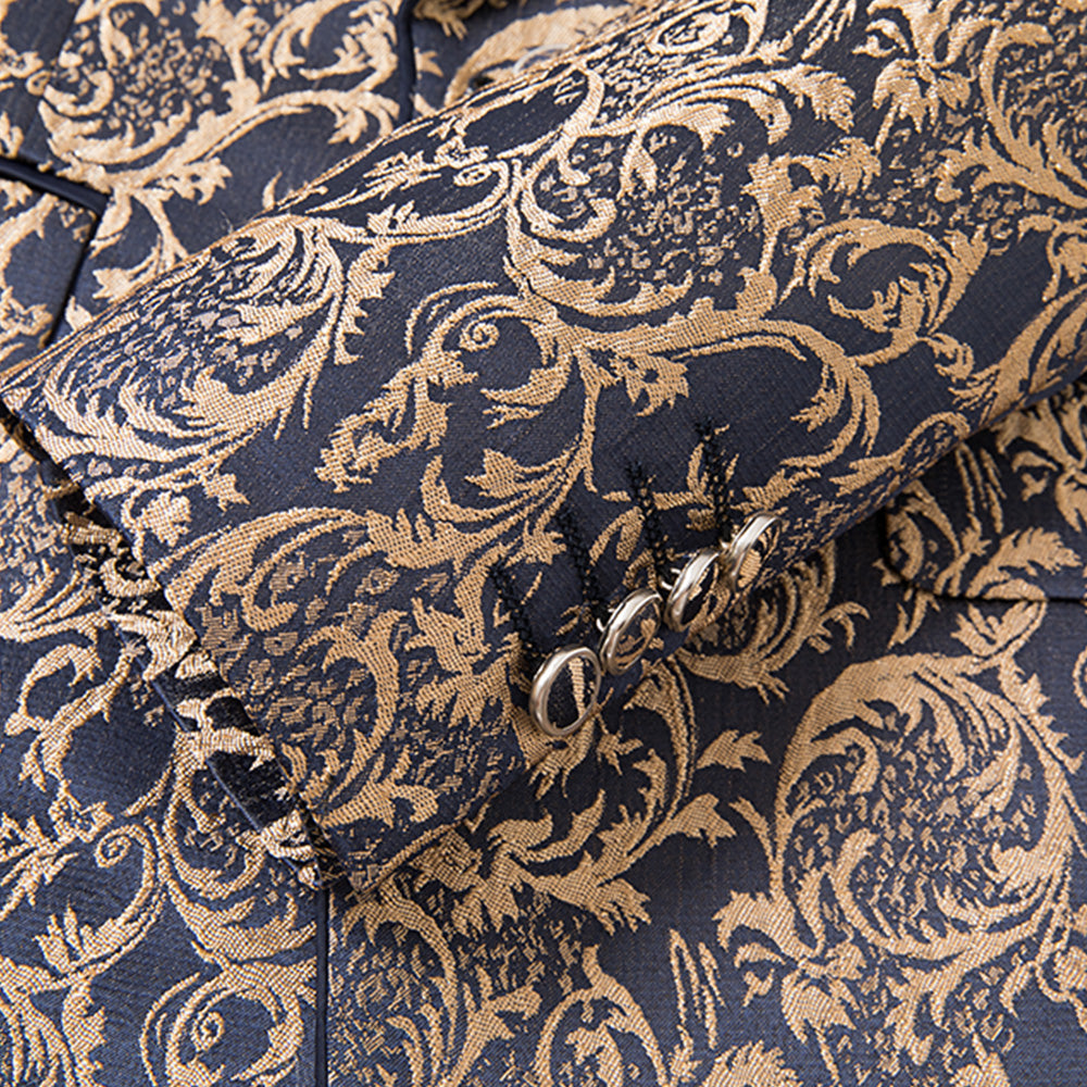 Prussian Blue Pant style Suits Dola Jacquard main image 1