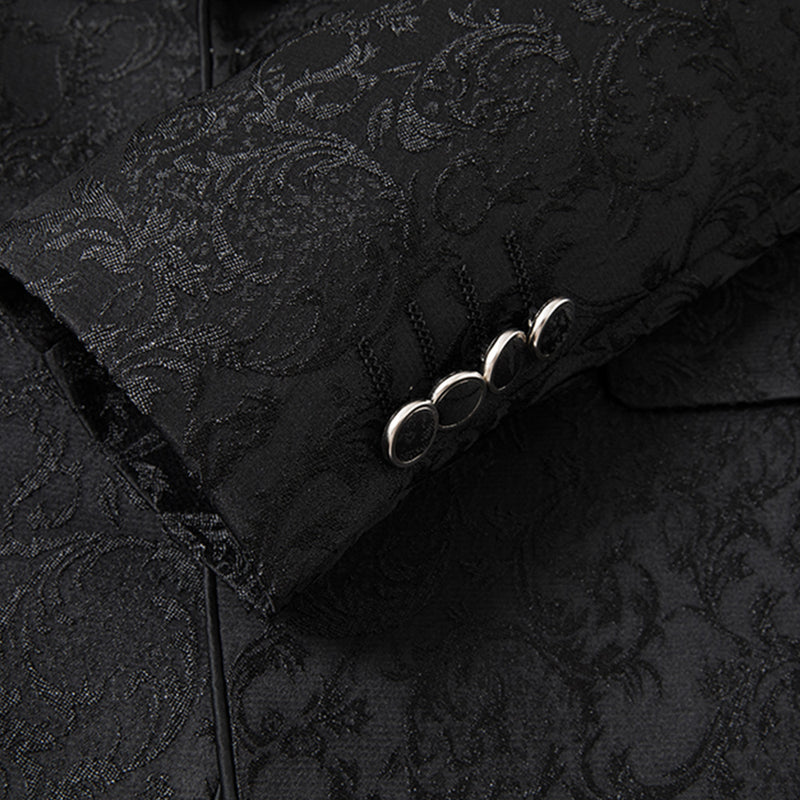 Damask Black Suit details - 2