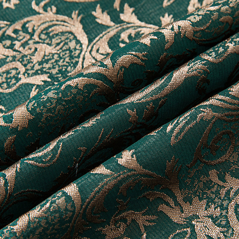 Gold Damask Green Suit fabric