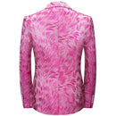 Chaqueta de esmoquin de jacquard con plumas rosadas para hombre