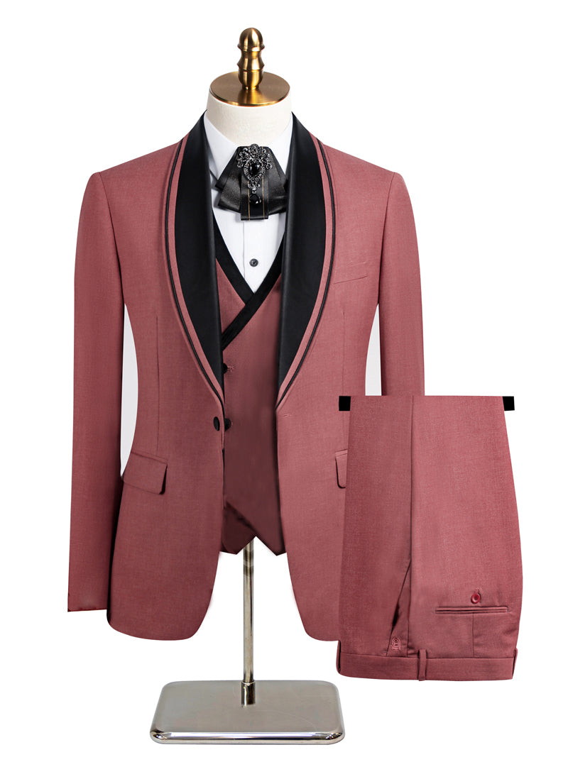 Black Lapel Blush Red Tuxedo