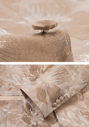 Traje de boda de 3 piezas en jacquard dorado color champán para hombre