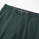 Men's 3-Piece Vintage Style Gold Damask Jacquard Green Suit