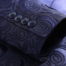 Men's 3-Piece Rose Embroidery Shawl Lapel Navy Suit
