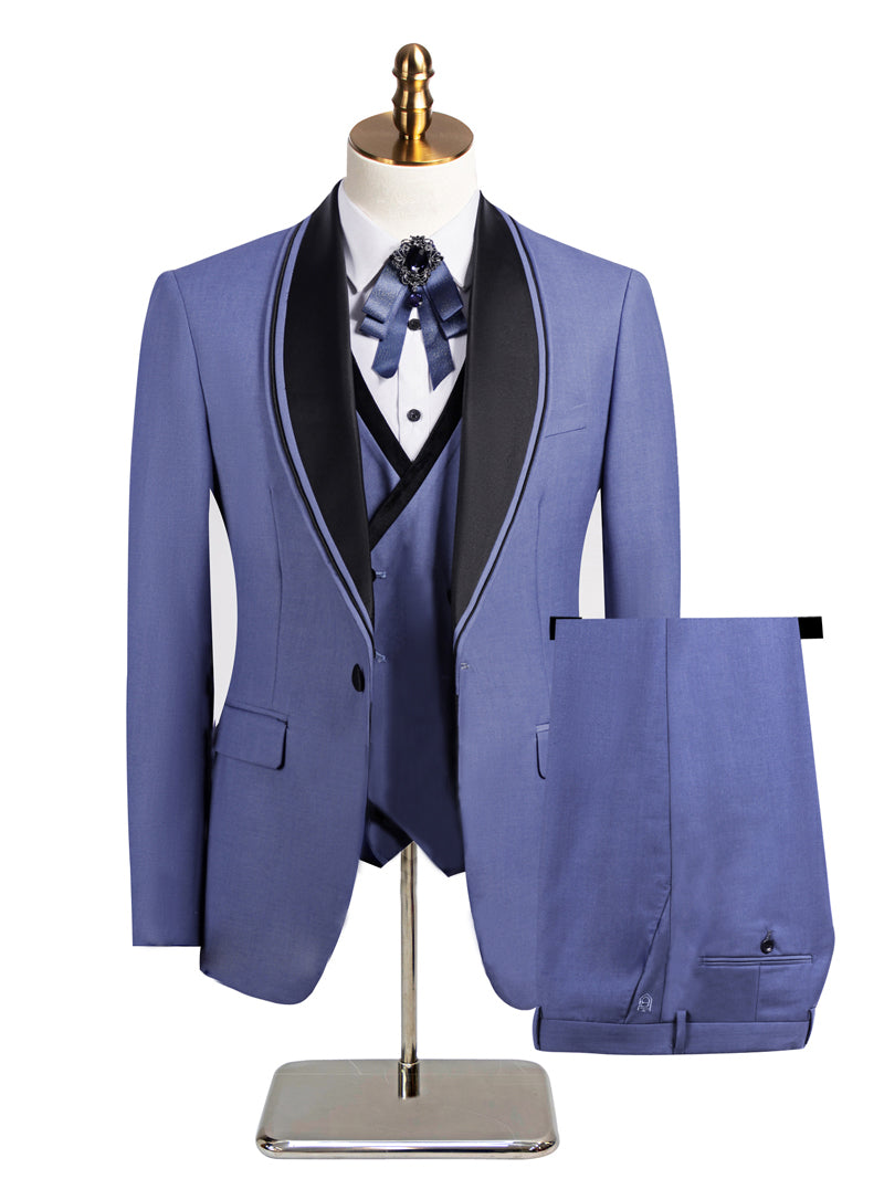 Black Lapel Blue Tuxedo