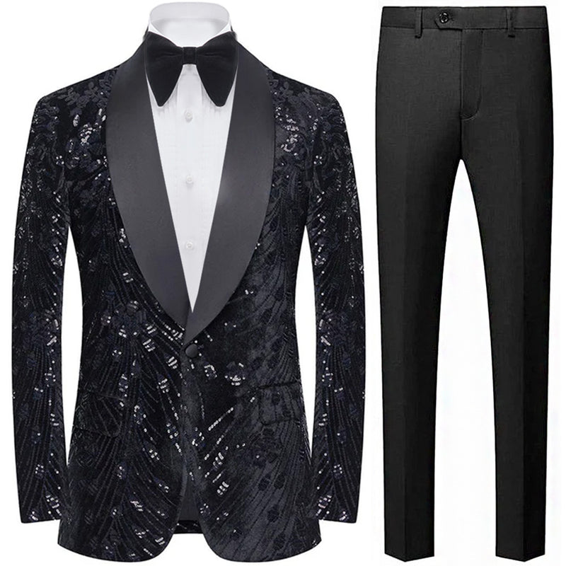 Sequin Falling Stars Black Jacket