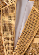 Men's  Sequin Six-pointed Star Golden Luxury Tuxedo