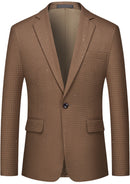 Costume 2 pièces pour homme, coupe slim, à carreaux et paillettes, marron