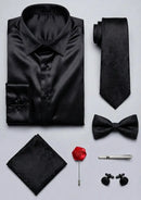 Men’s Complete Formalwear Bundle – Satin Shirt & Accessories