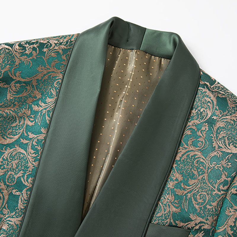 Gold Damask Green Suit details