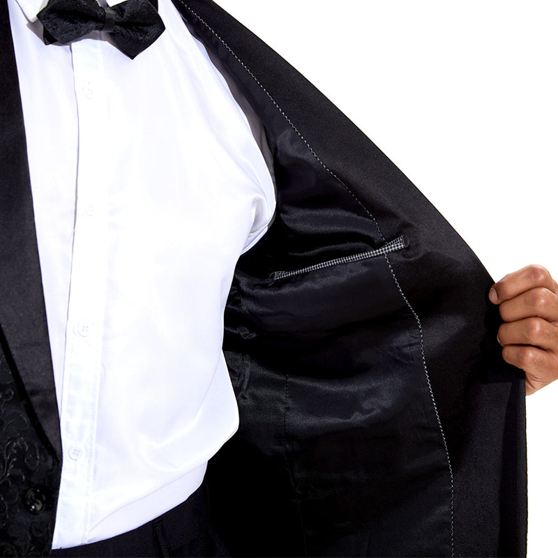 black jacquard tuxedo details 2