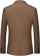 Costume 2 pièces pour homme, coupe slim, à carreaux et paillettes, marron