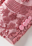 Men's Sequin Six-pointed Star Pink Luxury Tuxedo