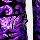 Men's Sparkle Floral Purple Sequin Tuxedo Jacket