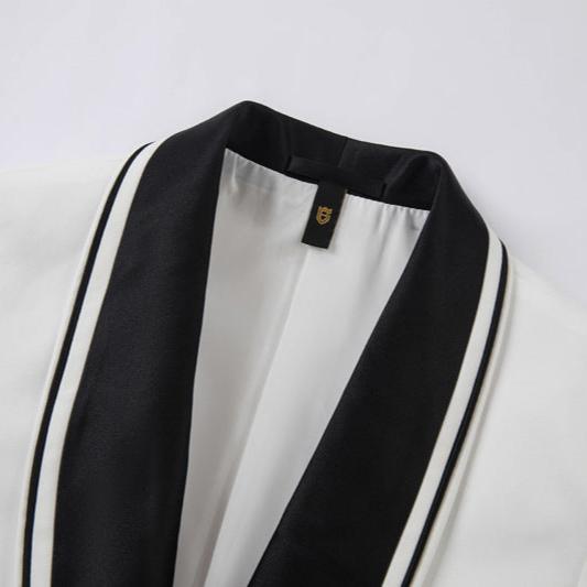 Black Lapel White Tuxedo - 2