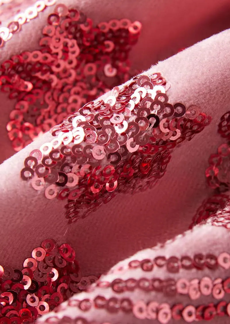 Men's Sequin Six-pointed Star Pink Luxury Tuxedo
