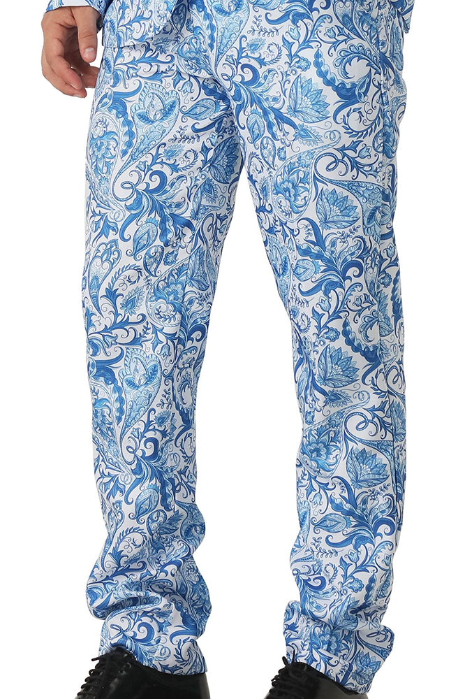 White and Blue Paisley Suit details - 2