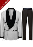 Men's 2-Piece Starry Silver Smoking Suit