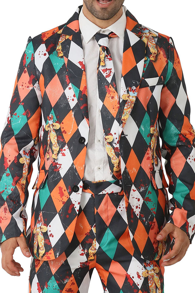 Colorful Argyle Pattern Suit details