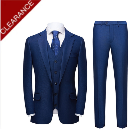 Men's 3-Piece Classic Navy Blue Wedding Suit