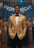 Men's Luxury Six-pointed Star Golden Sequin Jacket