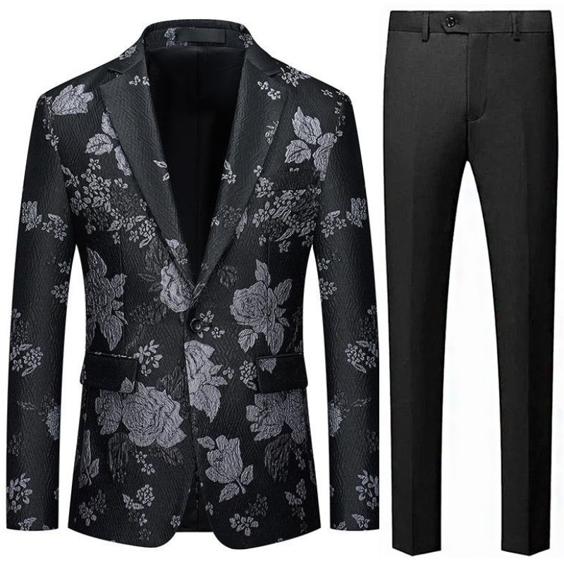 silver jacquard black jacket