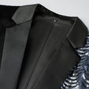 light blue sequin black suit - 1