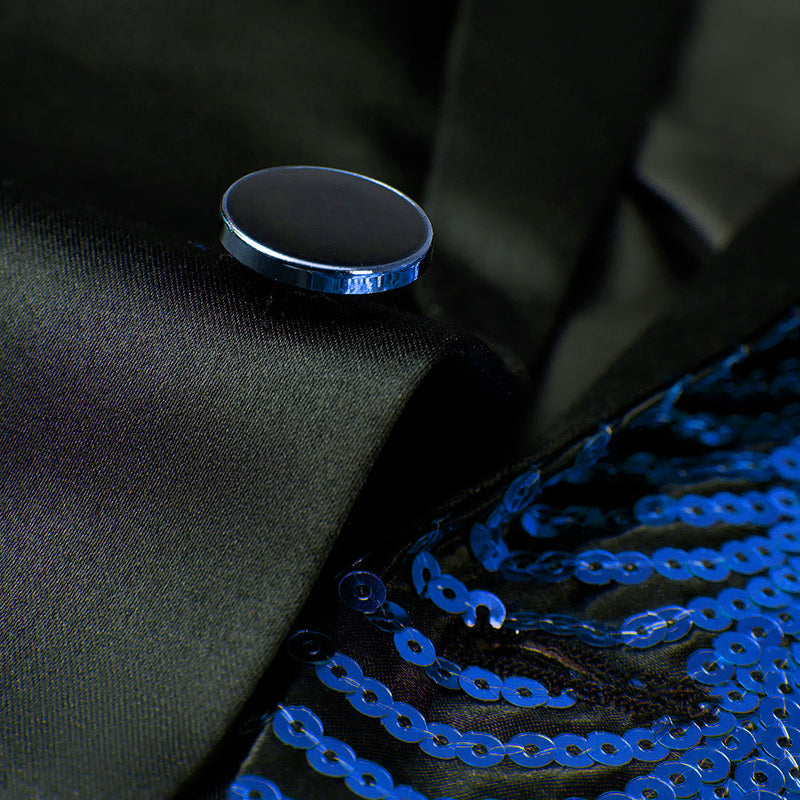 blue sequin black suit - 4