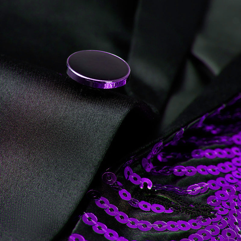 purple sequin black suit - 2