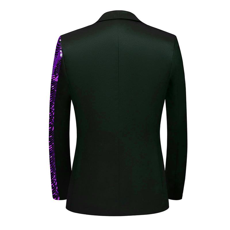 purple sequin black suit fabric