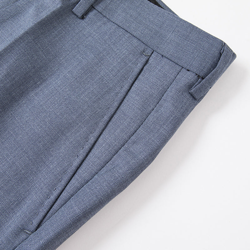Men's 3-Piece One Button Fashionable Plaid Greyish Blue Suit